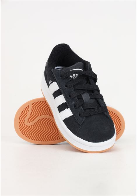 Black and white Campus 00s Elastic lace boy and girl sneakers ADIDAS ORIGINALS | JI4331.